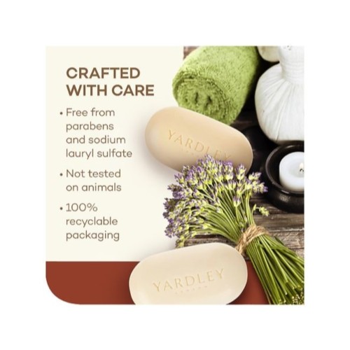 4 Pack Yardley London Cocoa Butter Naturally Moisturizing Bath Bar 4.0 Oz Each