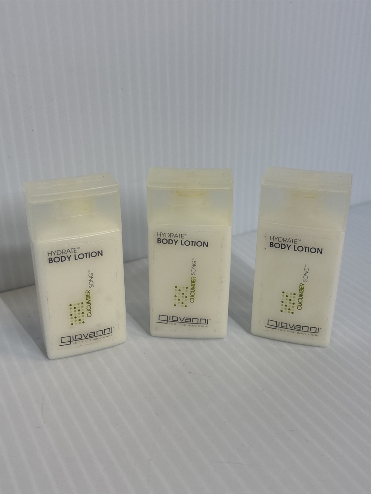 Lot Of 3 Giovanni Travel Size Hydrate Body Lotion cucumber Song scent (599)