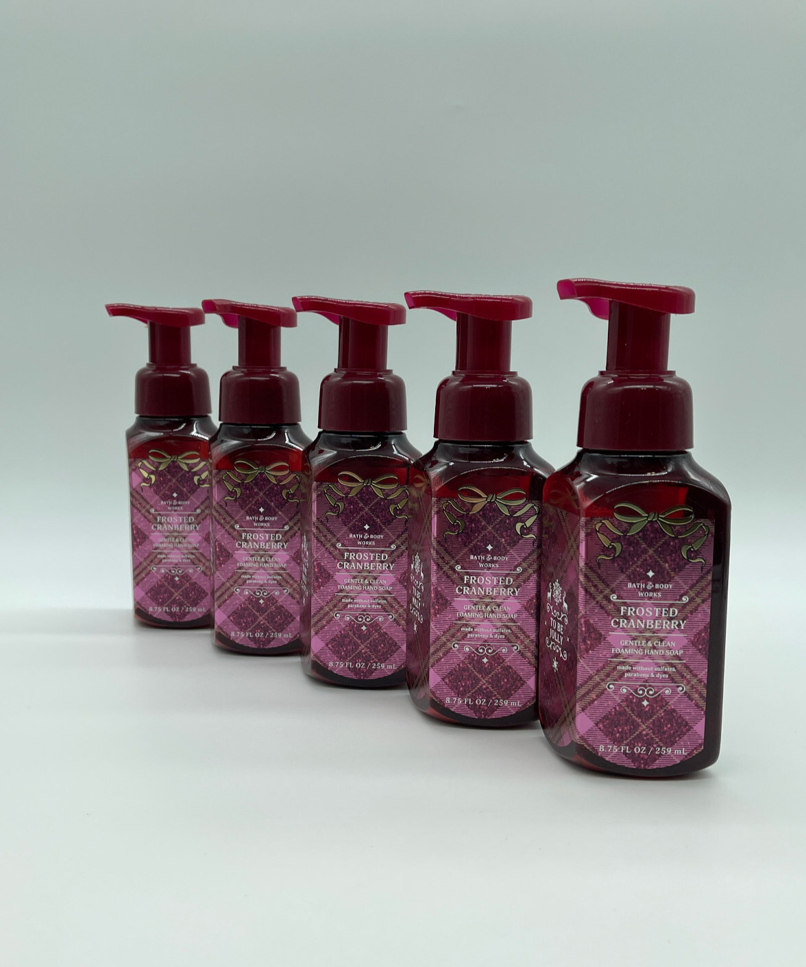 Bath & Body Works Frosted Cranberry Gentle Foaming Hand Soap Set of 5