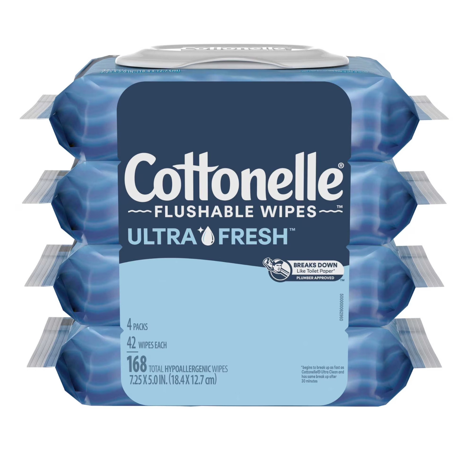 Cottonelle Ultra Fresh Flushable Wet Wipes, 4 Flip-Top Packs