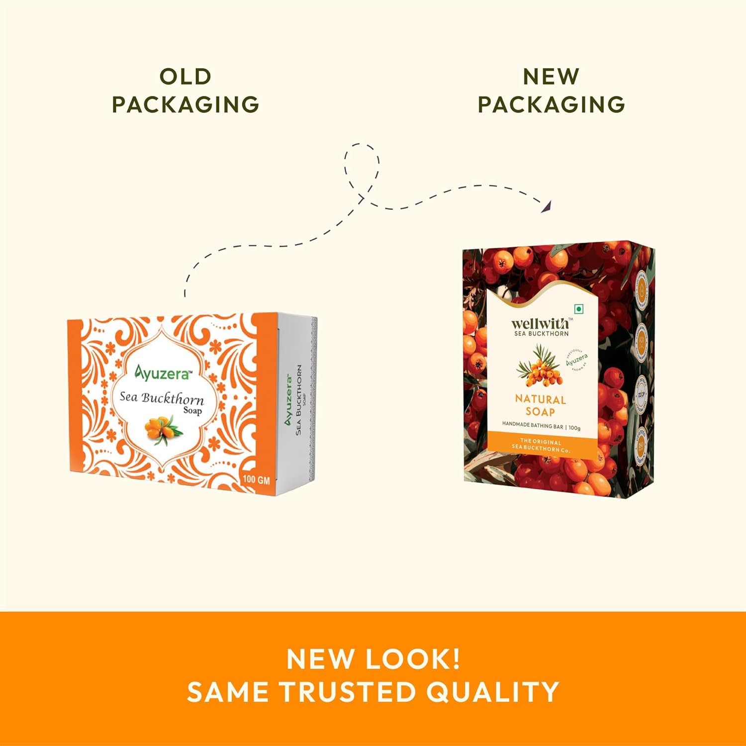 Wellwith by Ayuzera Sea Buckthorn Natural Soap Bar (100gm Pack of 3)