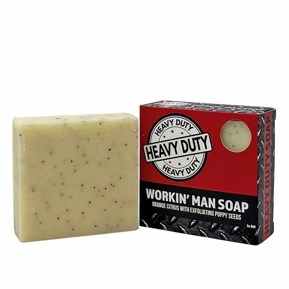 Seriously Shea Workin’ Man Heavy Duty Soap, Orange Citrus & Poppy Seeds