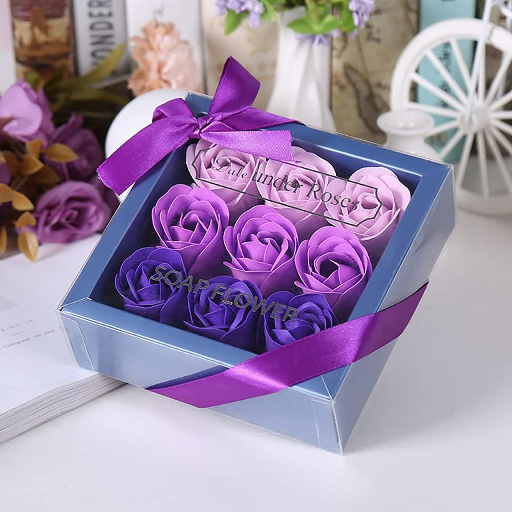 4 Boxes Floral Scented Bath Soap Rose Flower Petals, 36 Pcs Total Plant Essentia