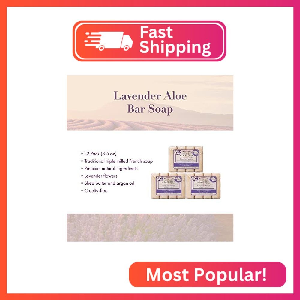 A LA MAISON – Lavender Aloe Bar Soap – Triple French Milled Natural Moisturizing