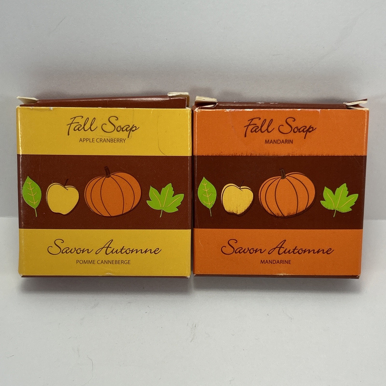 Vintage Autumn Pumpkin Shaped Avon Autumn 2005 Decorative Soap Set of 2