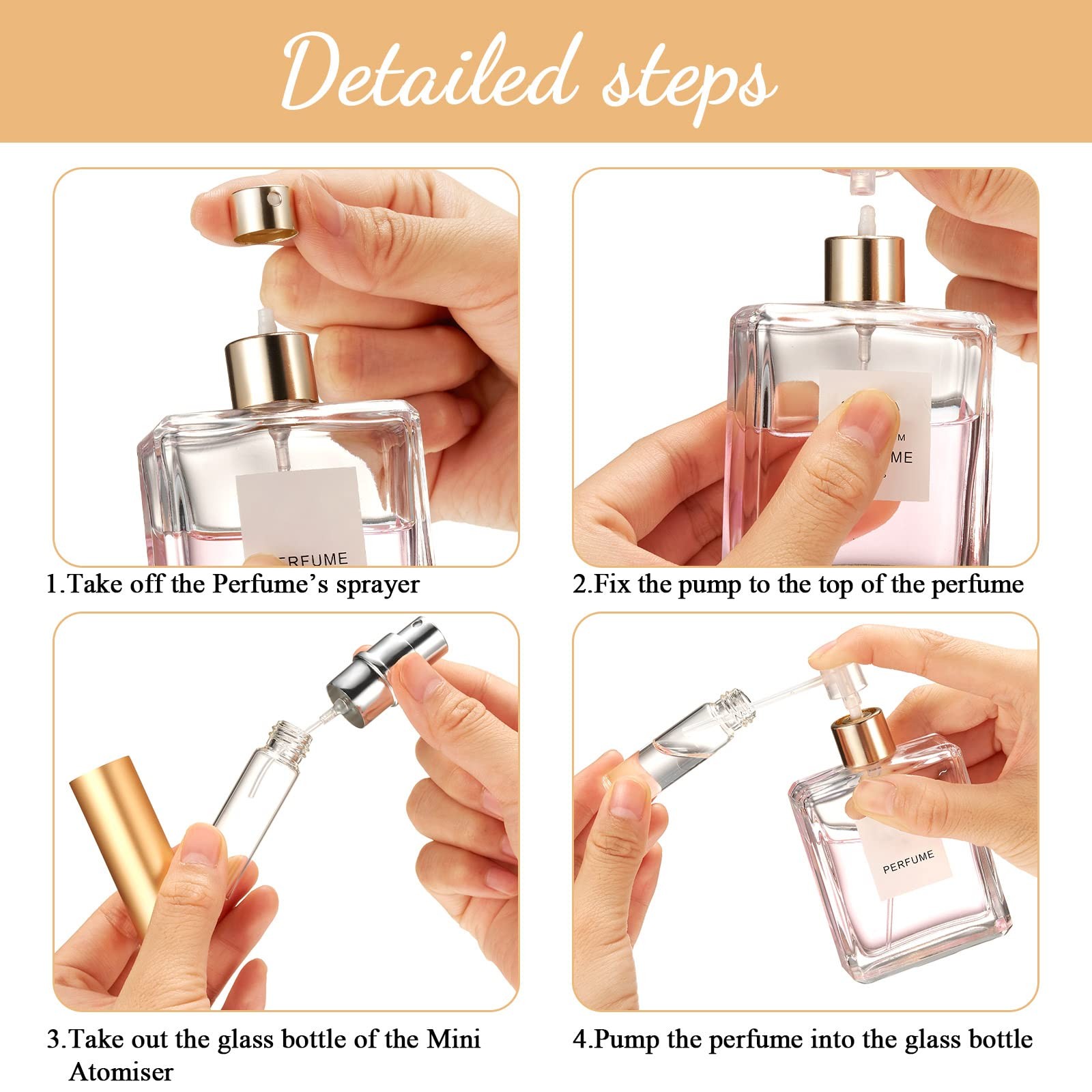 Motiskyy 70x 5ml Refillable Perfume Atomizers Bulk Mini Travel Cologne Sprayers