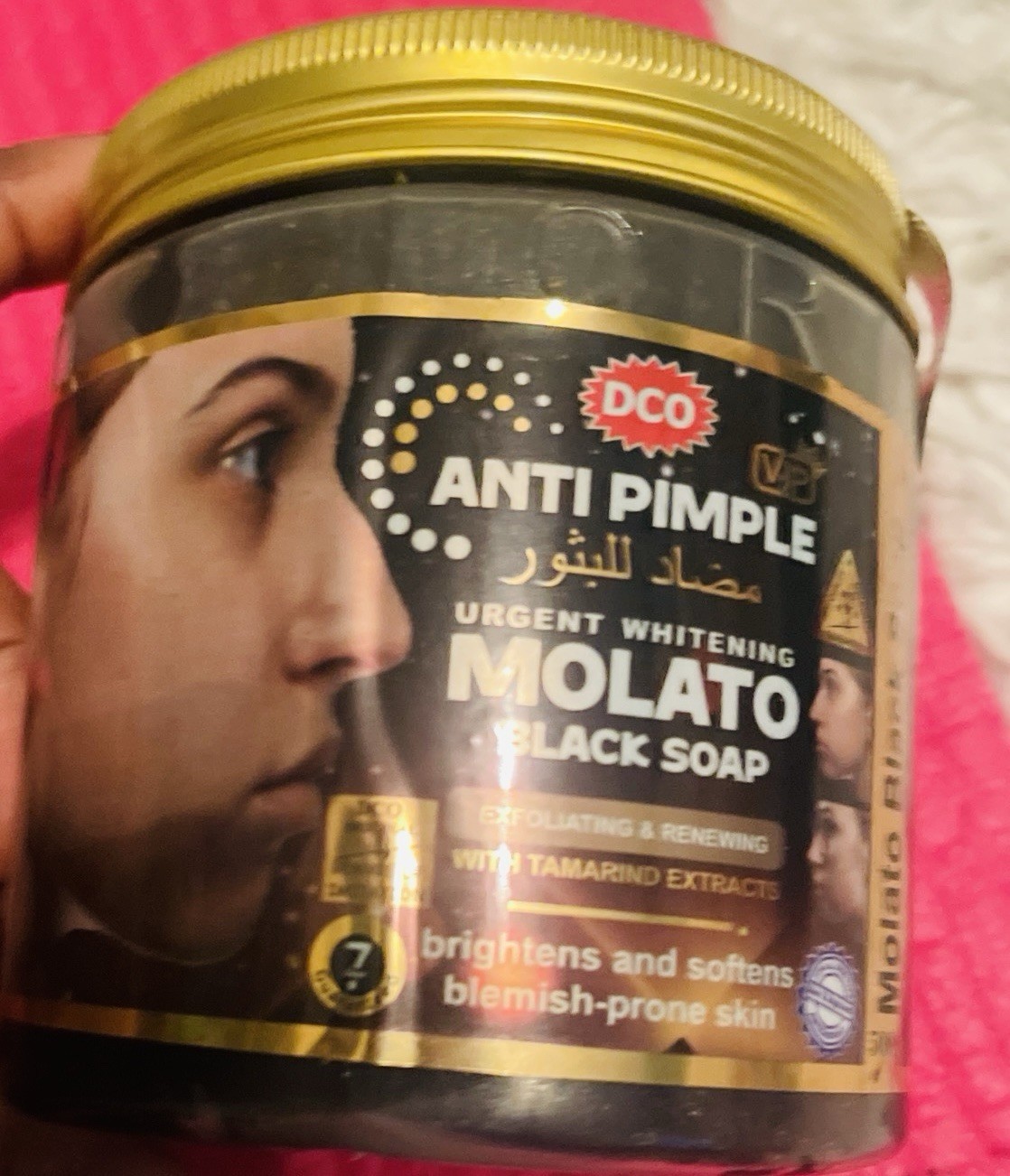 Anti Pimple Urgent Whitening MOLATO Black Soap 500g✨️💯👌 1pc