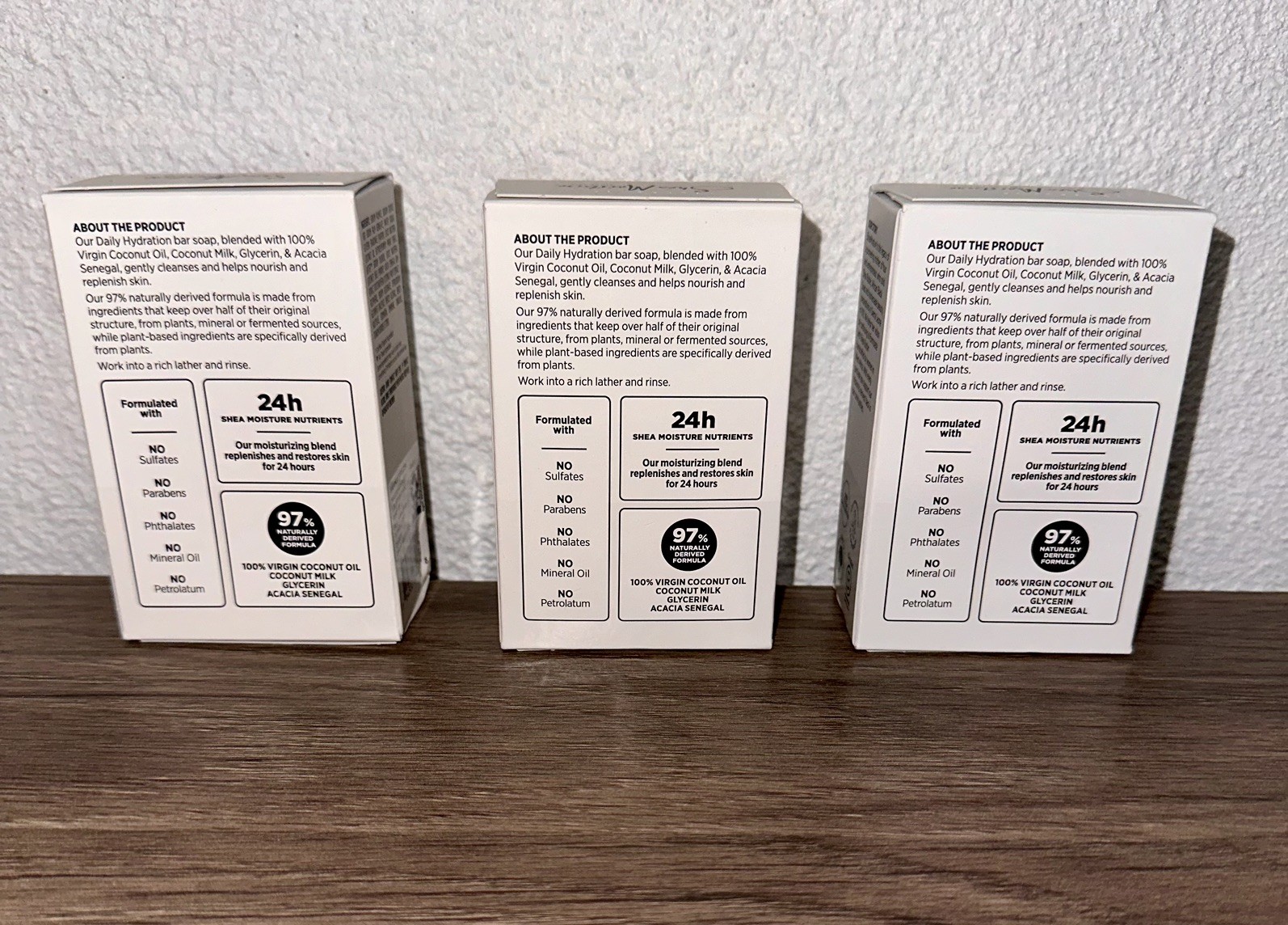 3 x Shea Moisture 100% Virgin Coconut Oil Daily Hydration Bar Soap 8 oz / 227 g