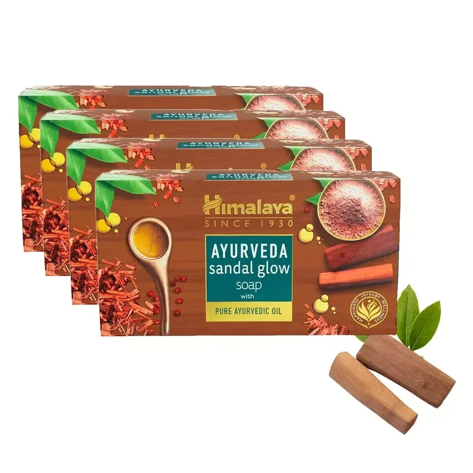 4 X Himalaya Ayurveda Sandal Glow Soap 75g Bar FREE FAST DISPATCH FRESH