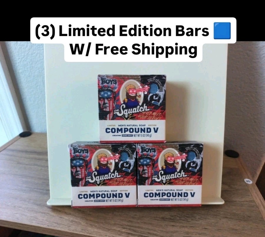 Dr Squatch The Boys Soap Lot 3 Compound V Homelander Limited Edition Bars New