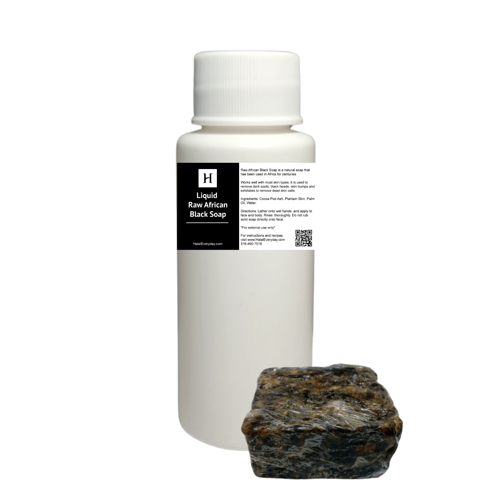 Liquid Raw African Black Soap – 100% Pure & Natural Organic Bath Body Face Wash