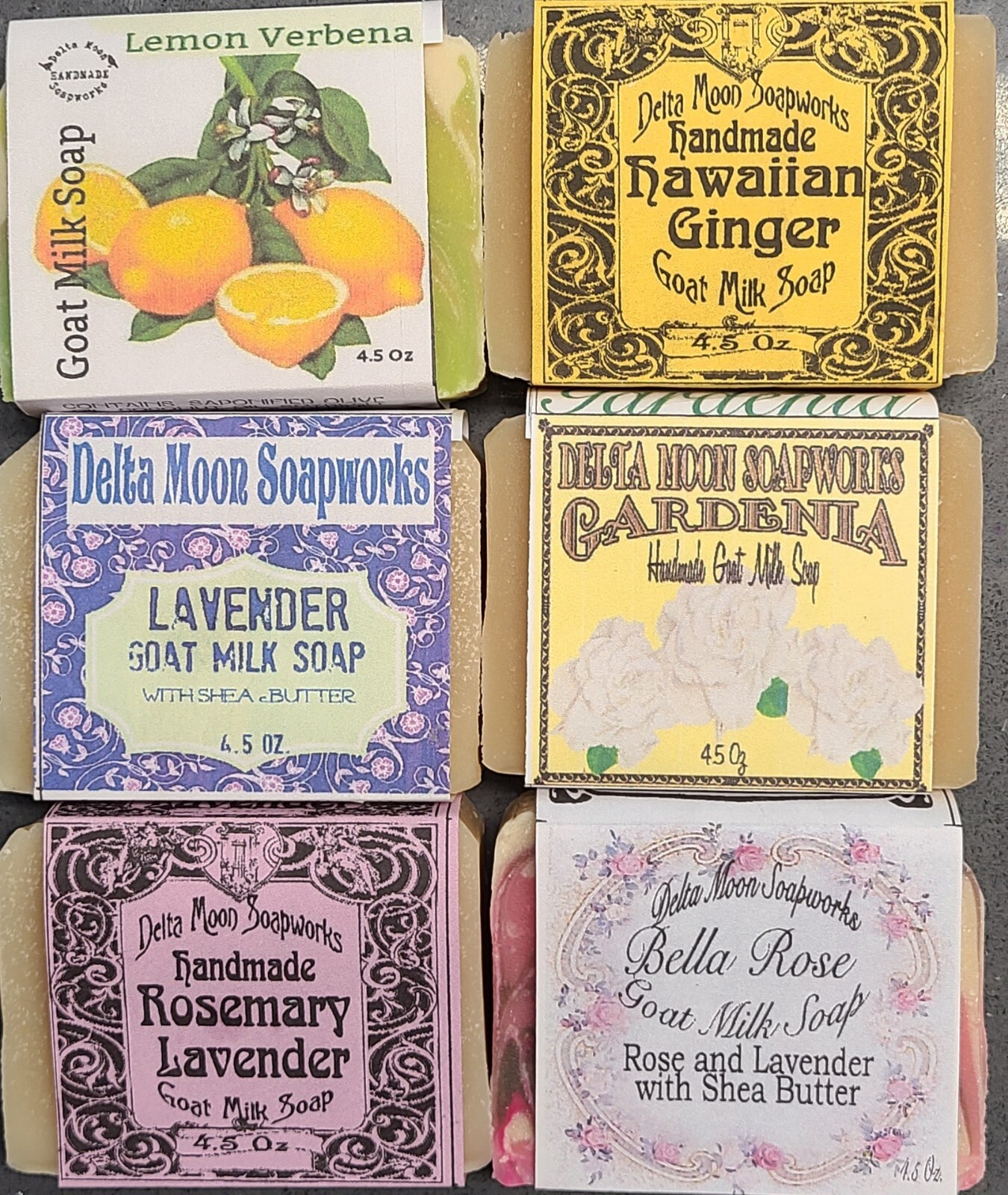 Lot of Six Handmade Floral Goat Milk Soaps, + samples, ships fast