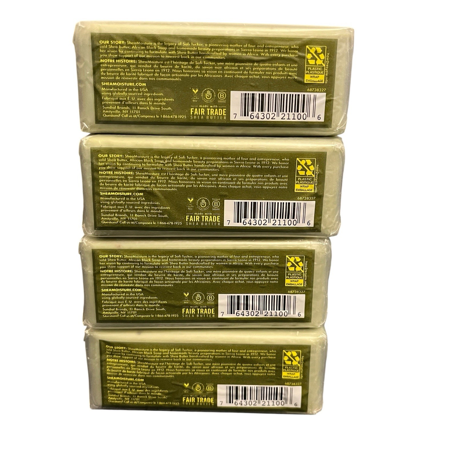 4X Shea Moisture Olive & Green Tea Shea Butter Bar Soap Avocado Aging Skin 8 oz
