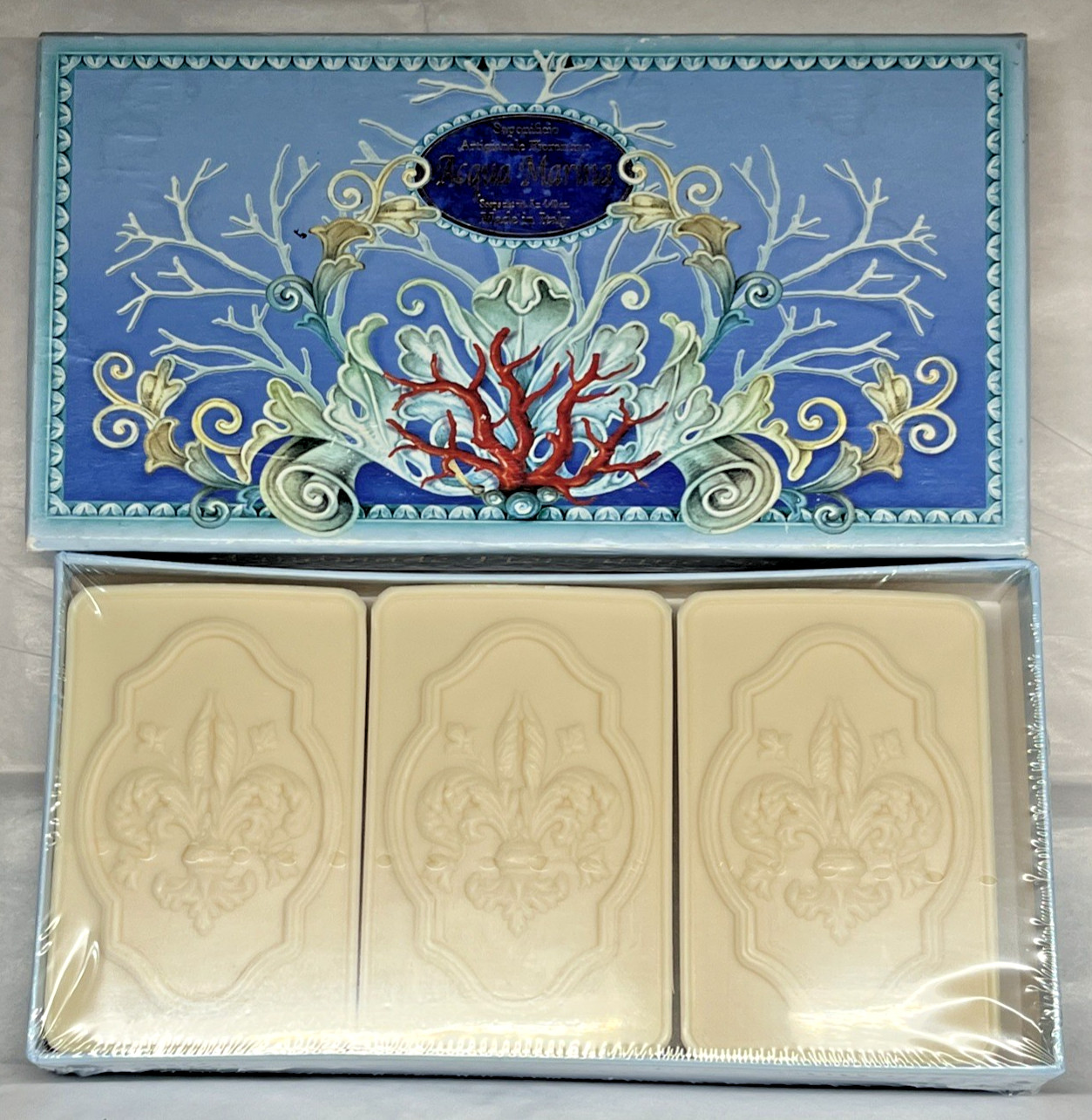 Saponificio Artigianale Fiorentino Acqua Marina Bar Soap From Italy 3 x 4.40oz
