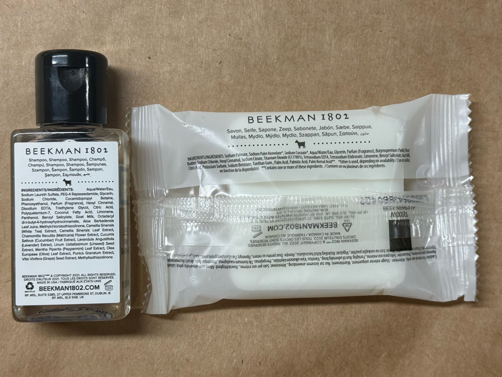 50pc Beekman 1802 Fresh Air Shampoo & Goat Milk Bar Soap Hotel Size 1 oz
