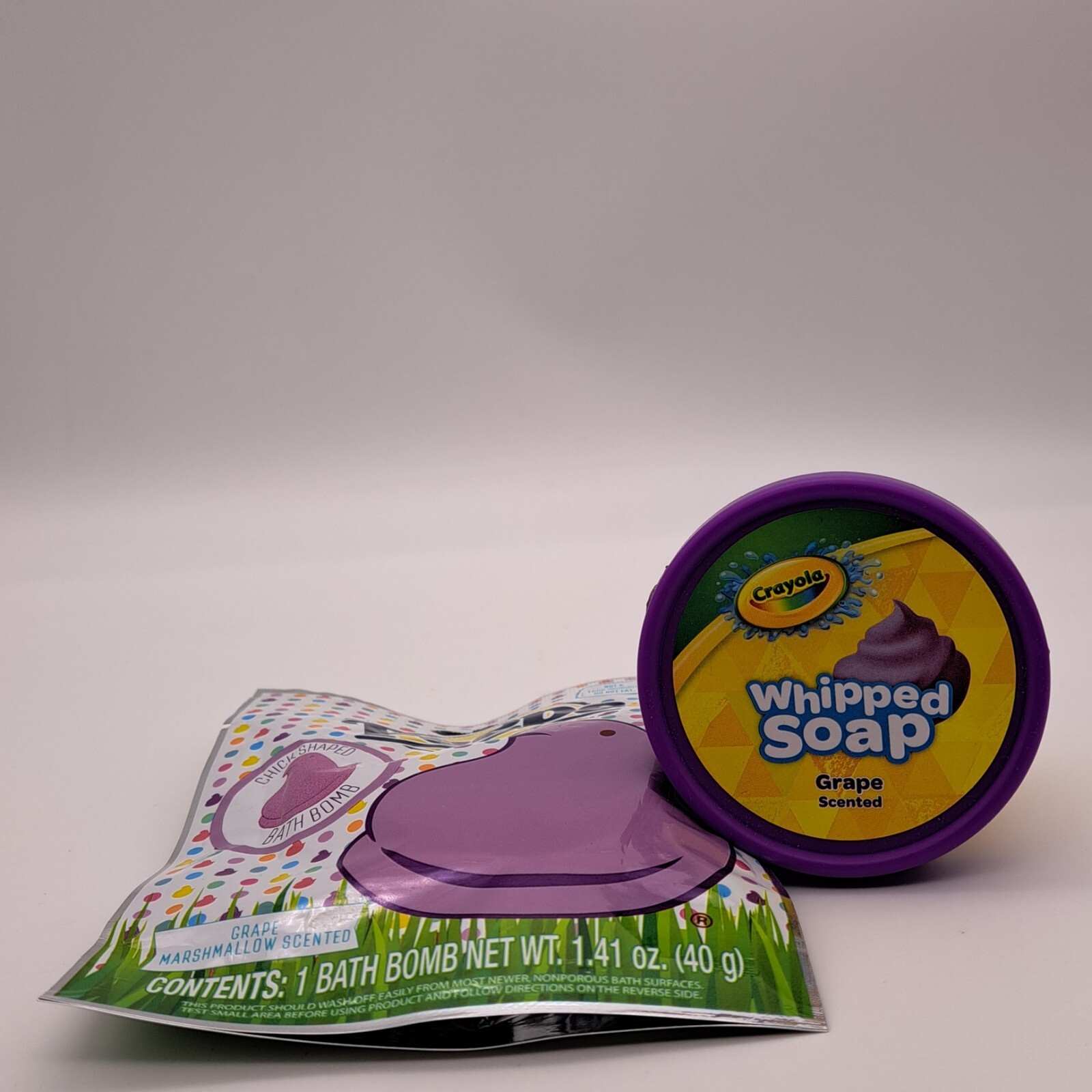 Crayola Whipped Soap 2.82oz.Grape Body Wash + 1 Peeps Bath Chicken Shape