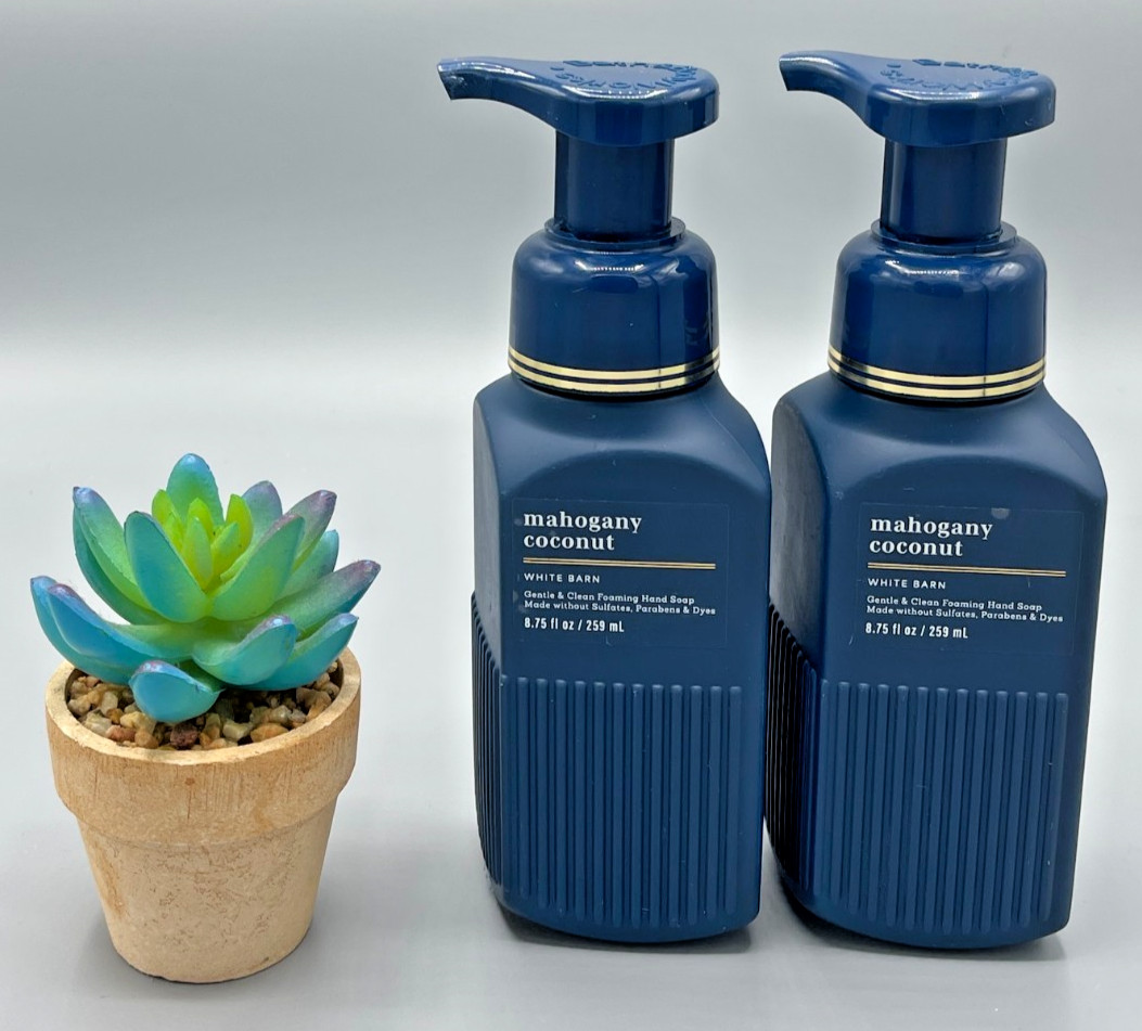 Mahogany Coconut White Barn Bath & Body Works Foaming Hand Soap Set of 2 NEW