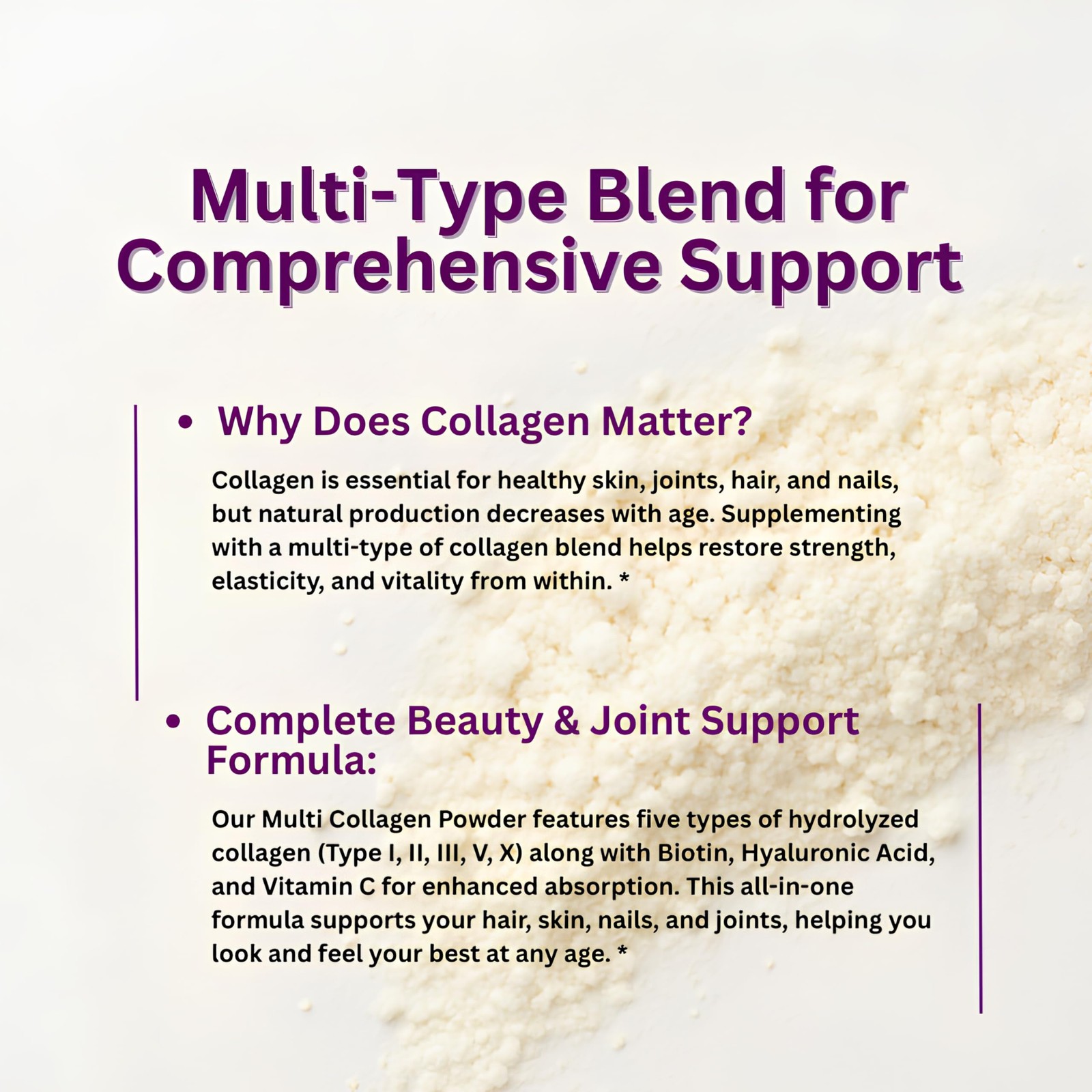 Micro Ingredients Multi Collagen Peptides Powder, 1 Pound (Pack of 1),
