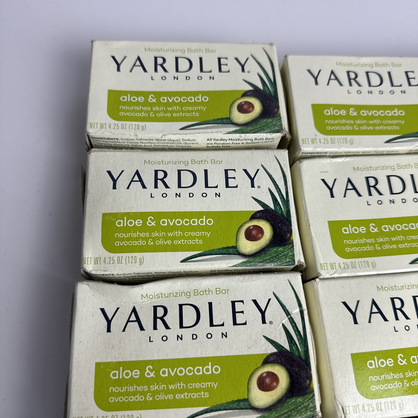 Yardley London Naturally Moisturizing Bath Bar Aloe & Avocado 4.25oz Pack of 12