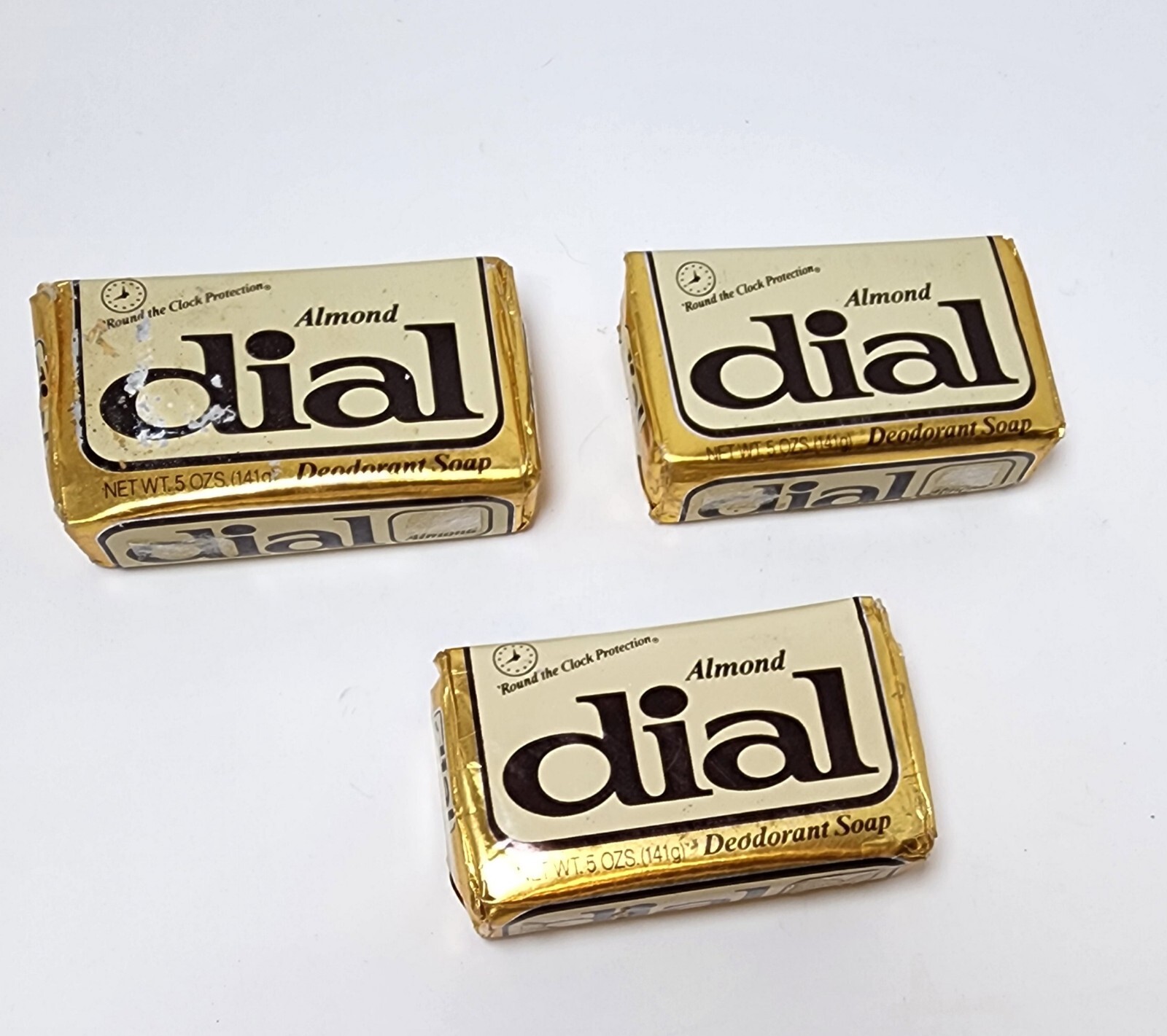 3 Vintage Dial Almond Deodorant Soap Bars Bath New In Package 5 oz