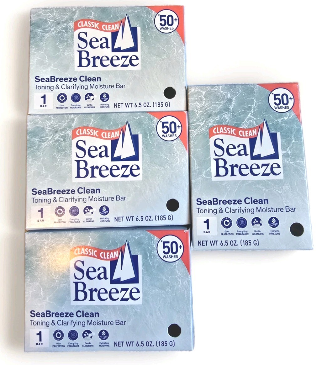 4 SEA BREEZE Classic Clean SeaBreeze Clean Toning Clarifying Moisture Bar 6.5 oz