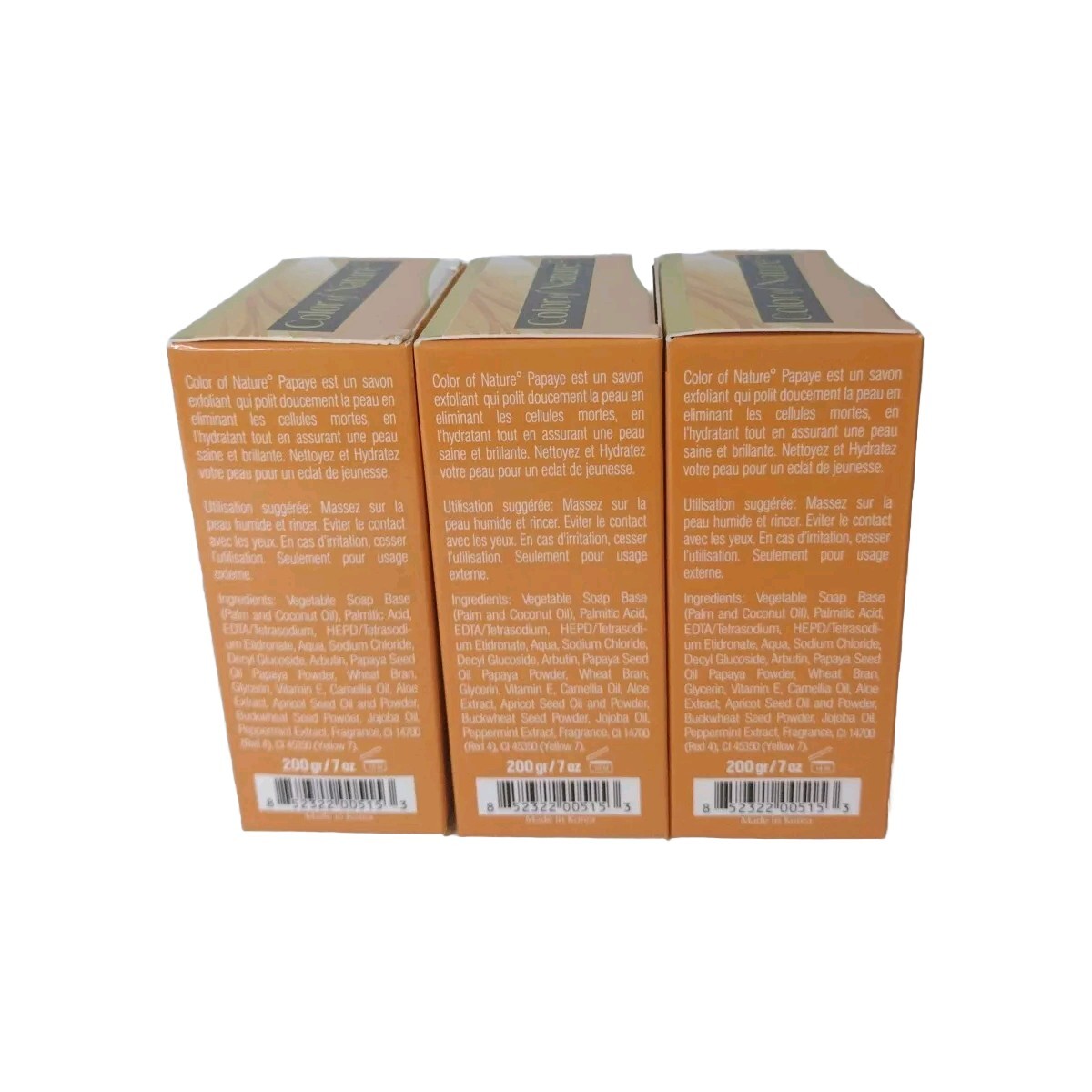color of natural soap Infused Papaya Oil & Vitamin C & E 200g Pack Of 3