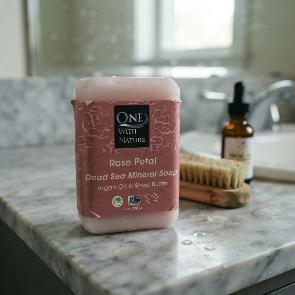 Natural Argan Oil Rose Petal Soap Bar – 7oz Exfoliant for Silky Smooth Skin