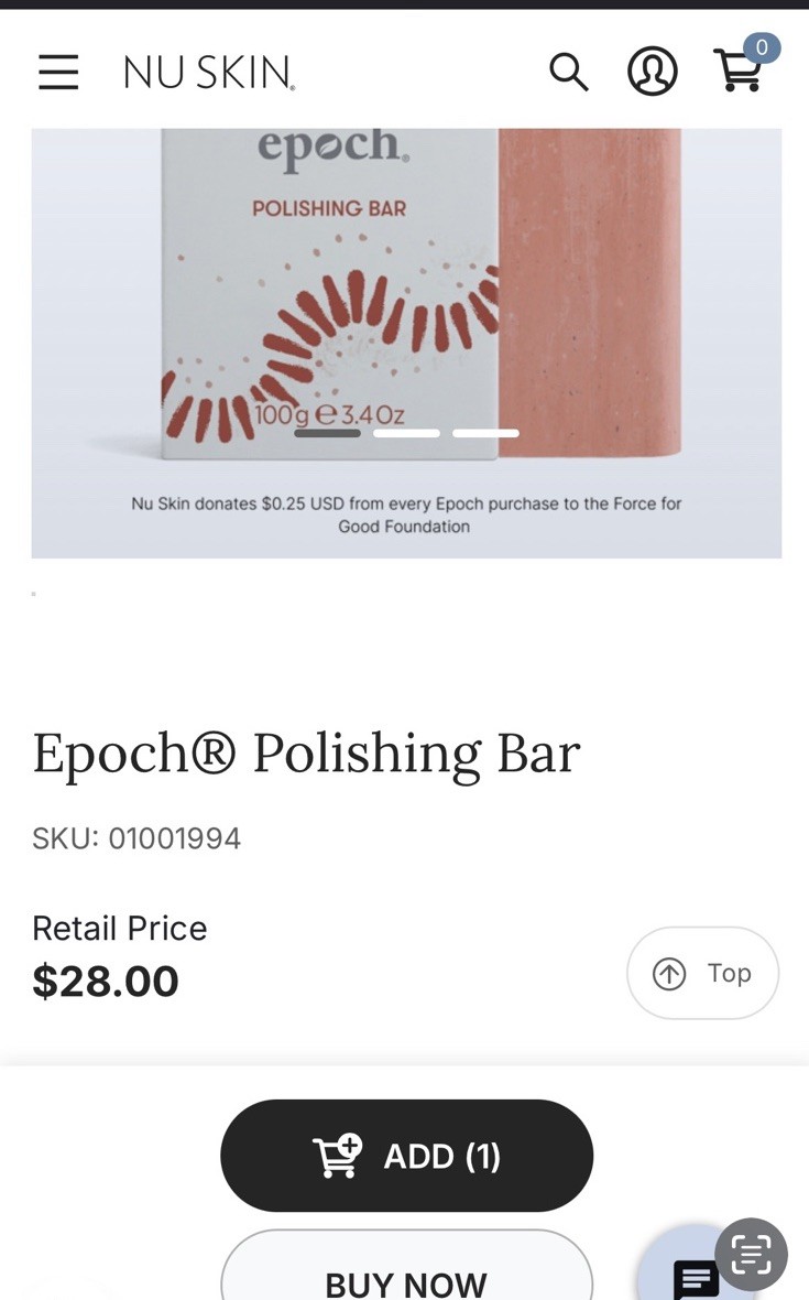 Epoch Polishing Bar 3.40oz Dermatologist Tested Body Face Nu Skin Force For Good
