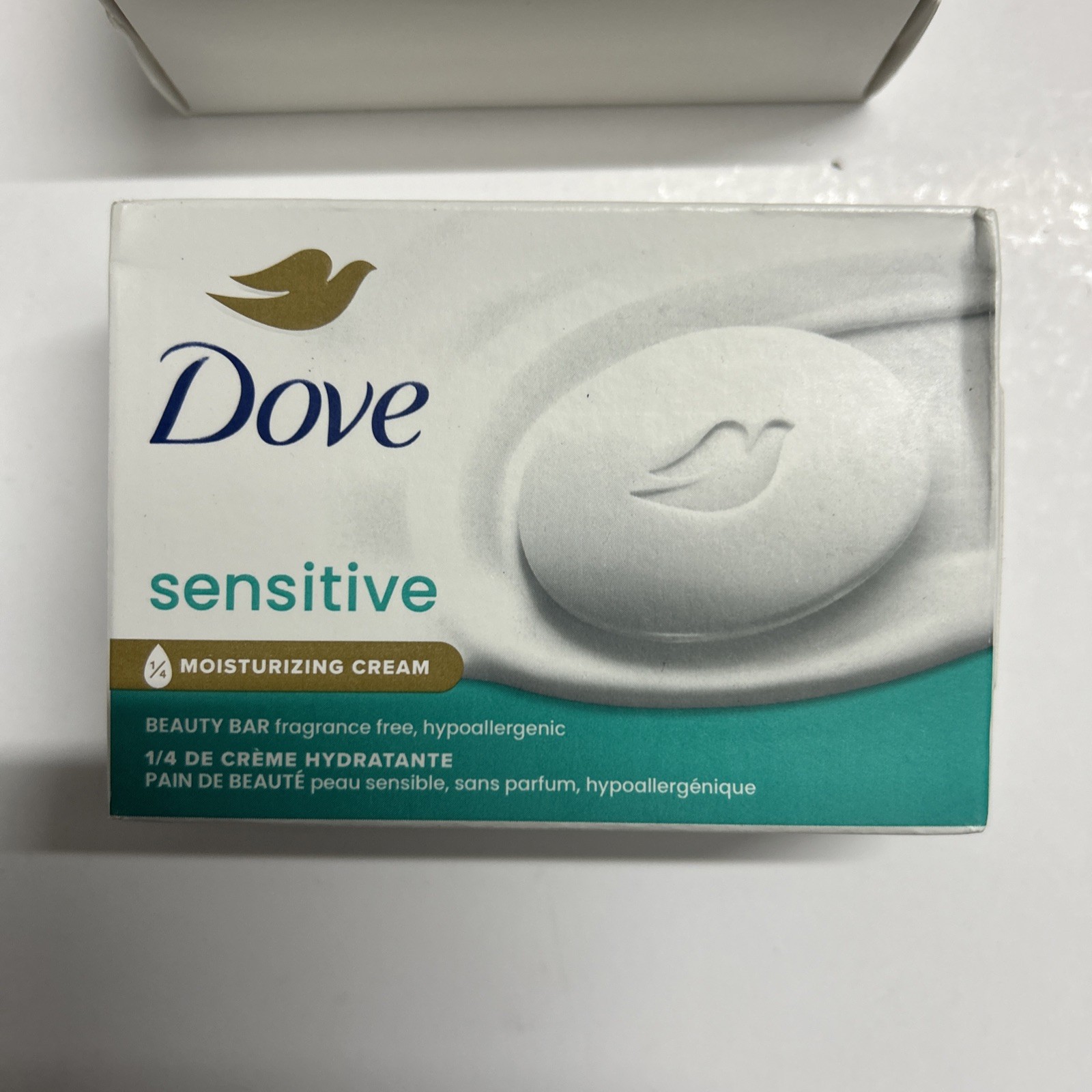 Dove Sensitive Beauty Bar 3.75oz Soap 3 Bars with 1/4 Moisturizing Cream