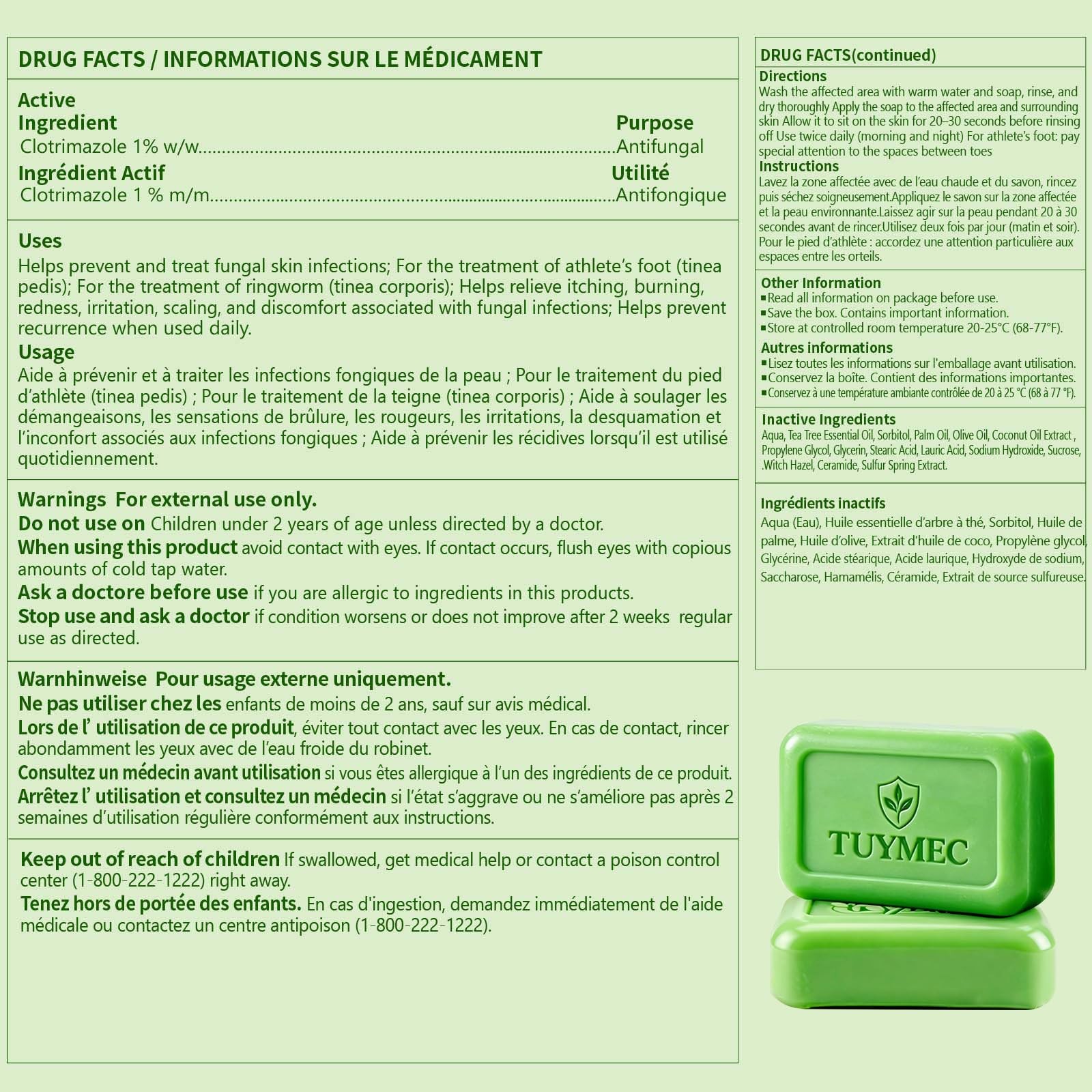 Antifungal Bar Soap Skin Fungus Treatment for Athlete’s Foot, Jock Itch & Ri…