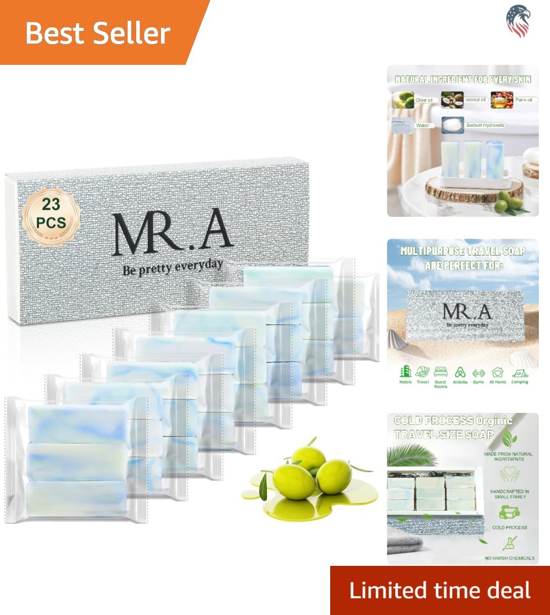 Mini Fresh Scent Travel Soap Bars Individually Wrapped | TSA Friendly &