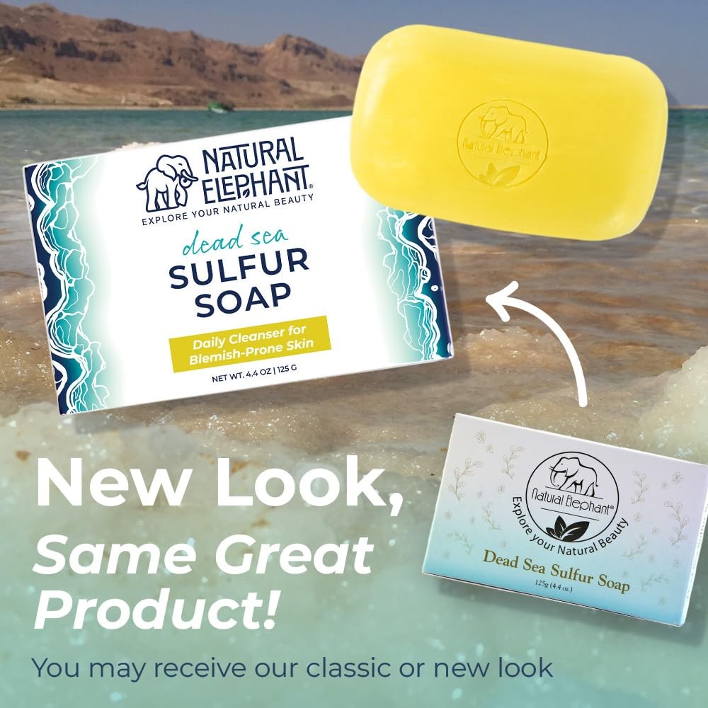 Natural Elephant Sulfur Soap 4.4 Ounce Cleansing Exfoliating Face Body Care
