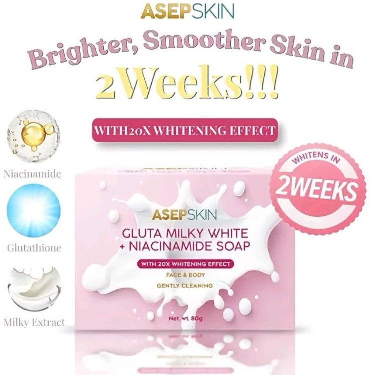 3 bars ASEPSKIN Gluta Milky White + Niacinamide Soap 80 g