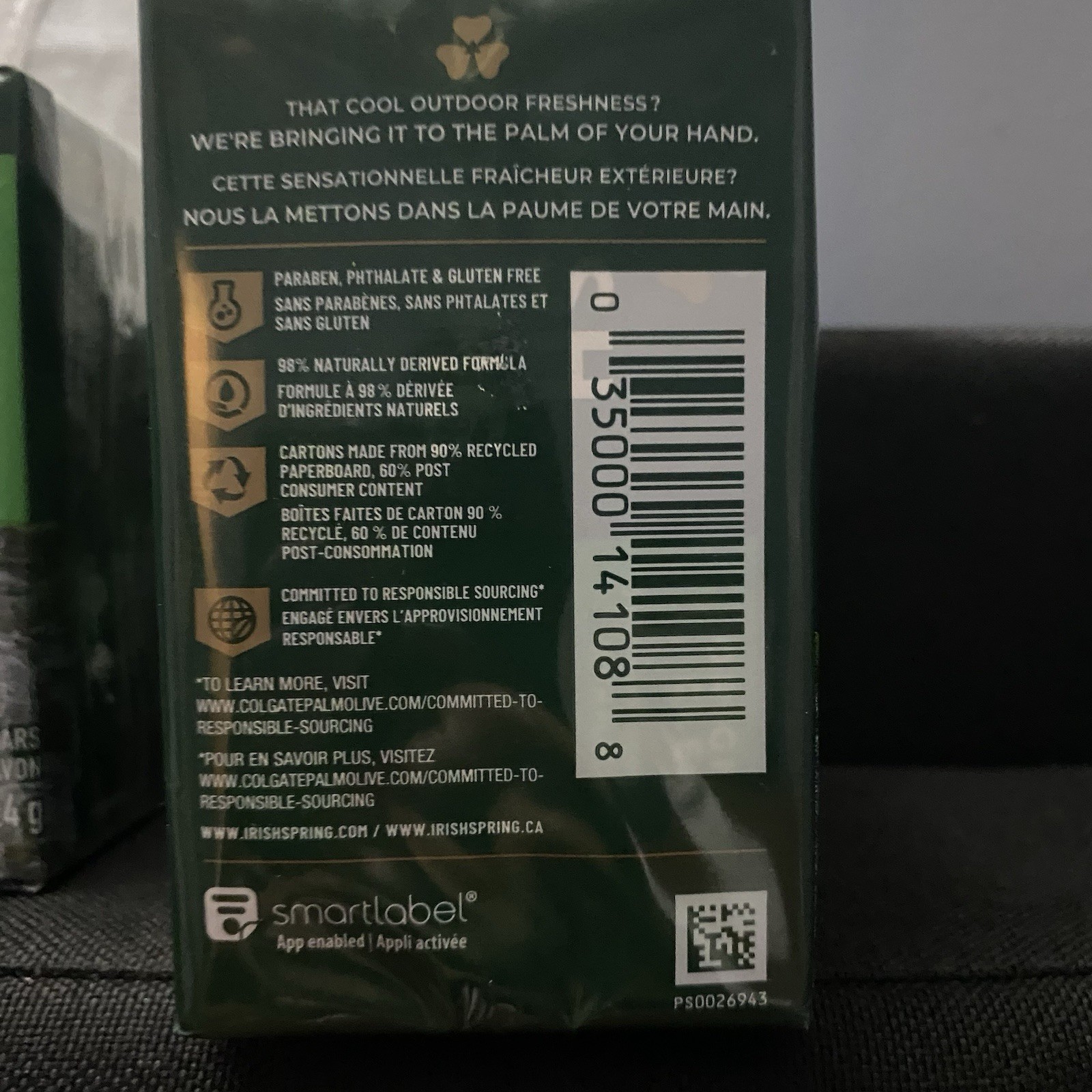 Irish Spring Original Clean 12HR Fresh Deodorant Soap Bar 4.5 OZ – 6 BARS