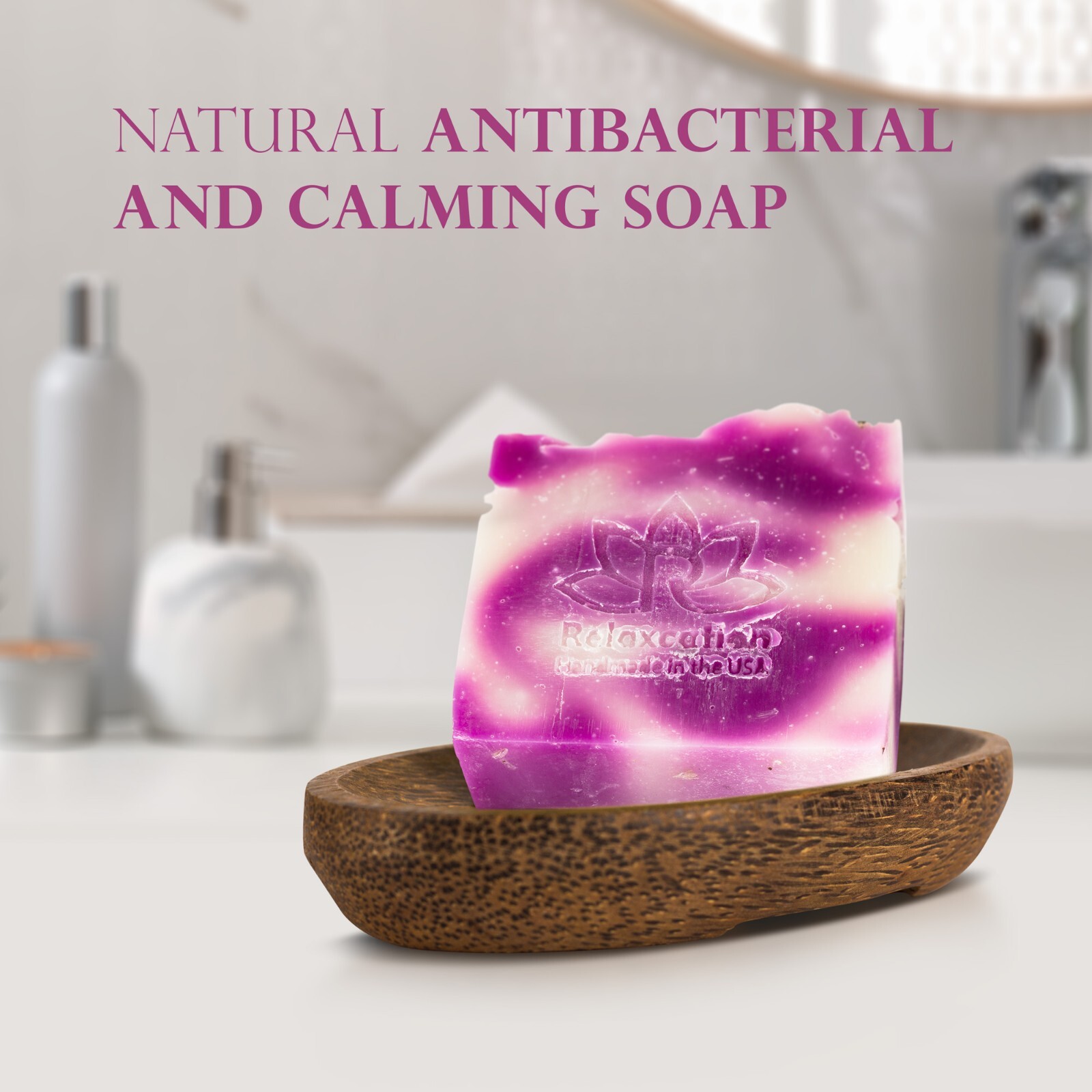 1 Vegan Lavender Natural Cold Processed Soap – Handmade with Lavender French Oil