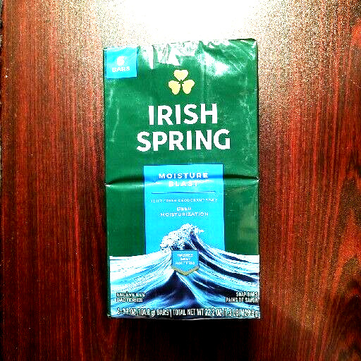 Irish Spring Moisture Blast Body Soap 3.7oz 6 pk 12Hr Fresh Deodorant Protection