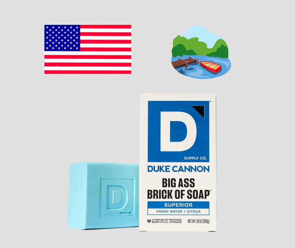 Duke Cannon Big Ass Brick Of Soap Superior 10oz Fresh Water Benefits USA Vets