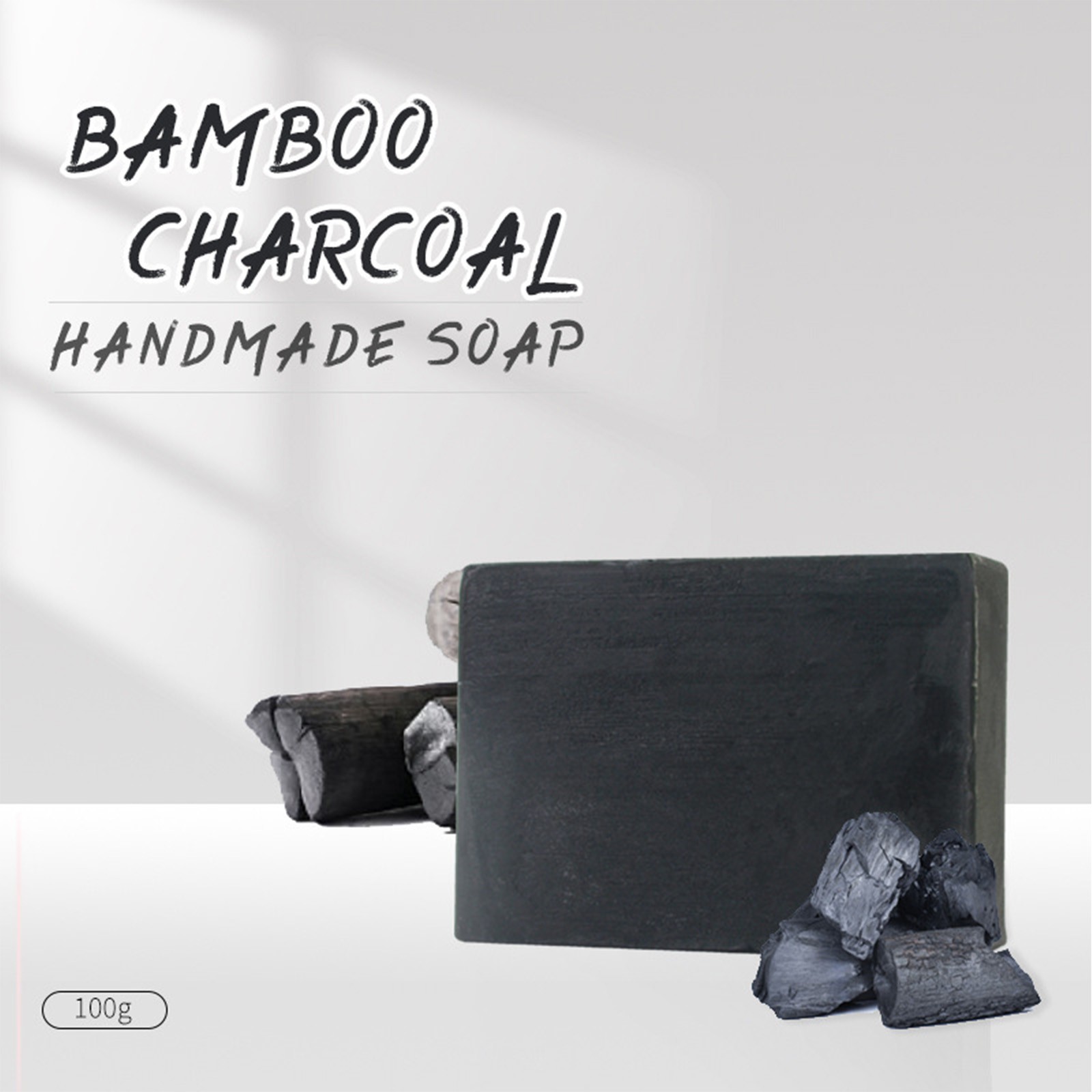 2Pcs Handmade Soap Oil-control Essential Oil Soap Bamboo Charcoal Soap Gentle