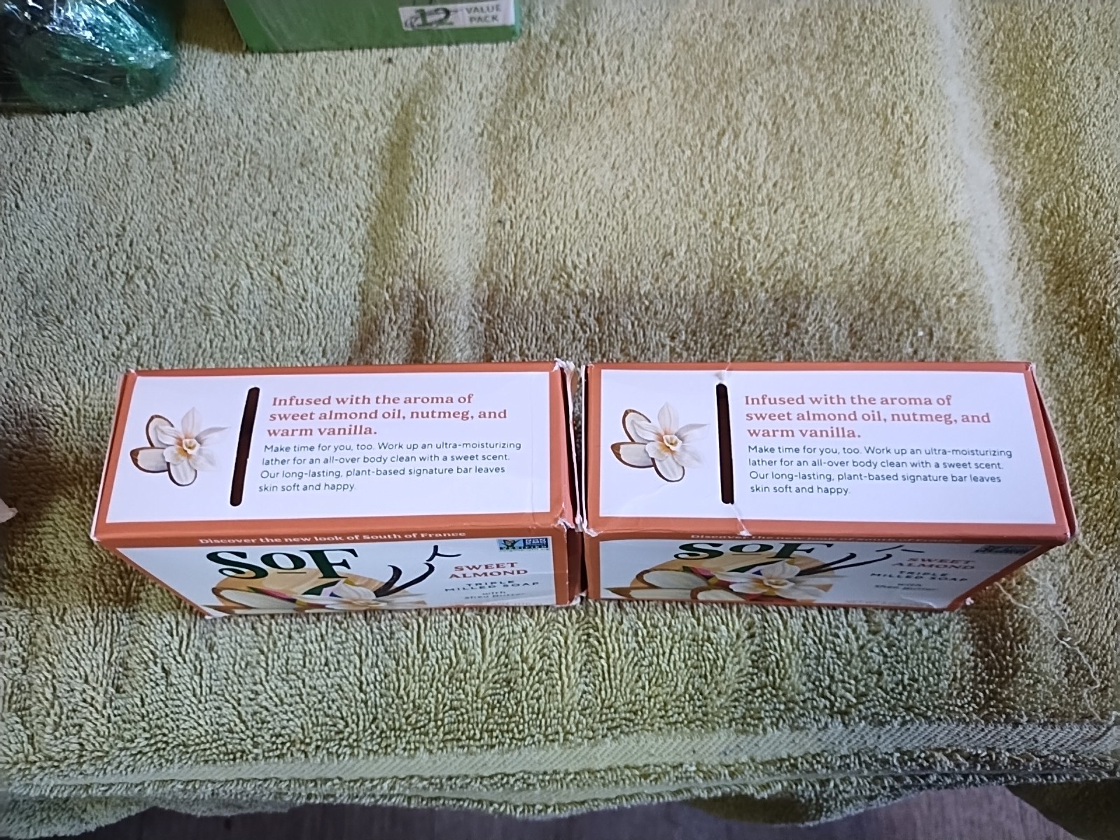 South of France Soap 2 Bars Sweet Almond Triple Milled Shea Butter 6 oz Non Gmo