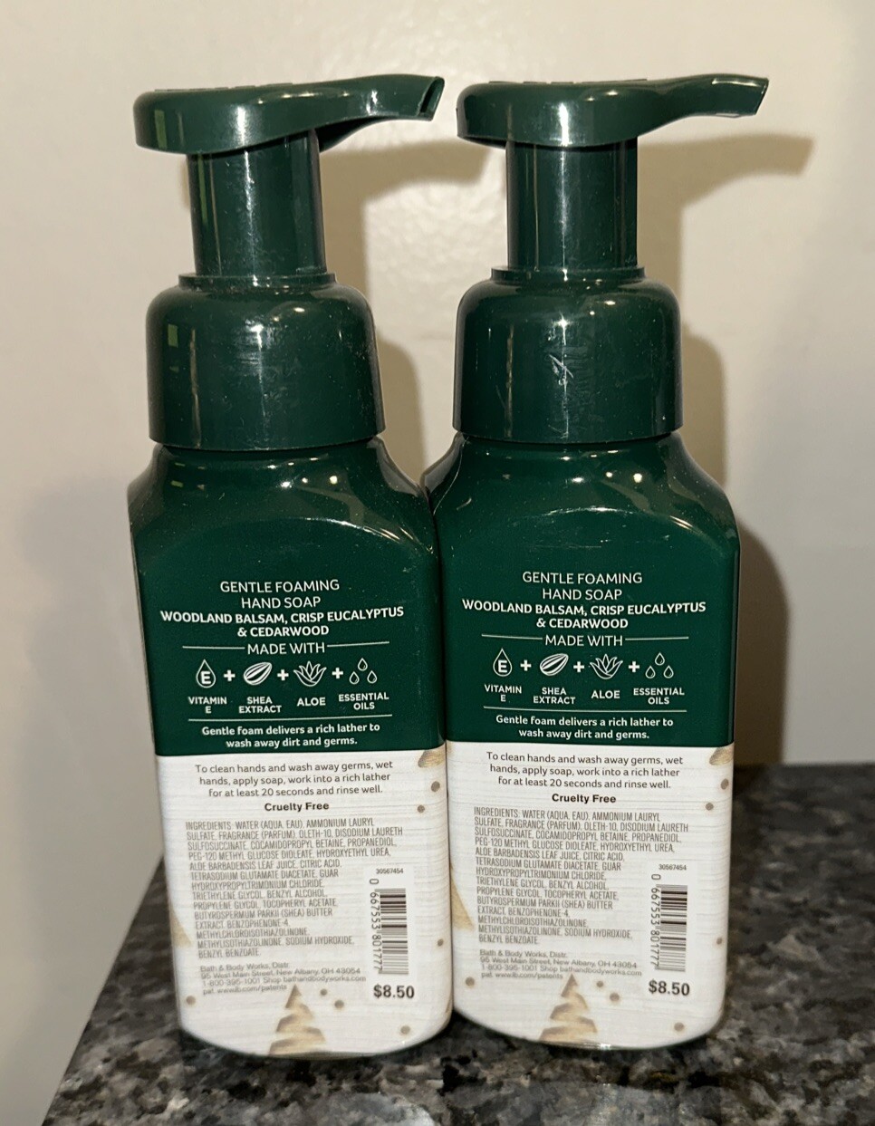 White Barn Bath & Body Works Gentle & Clean Foaming Hand Soap Set 2 FRESH BALSAM