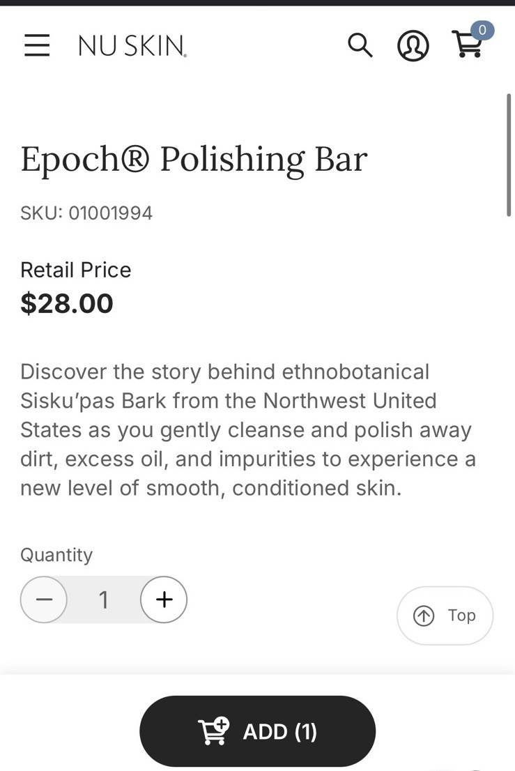 Epoch Polishing Bar 3.40oz Dermatologist Tested Body Face Nu Skin Force For Good
