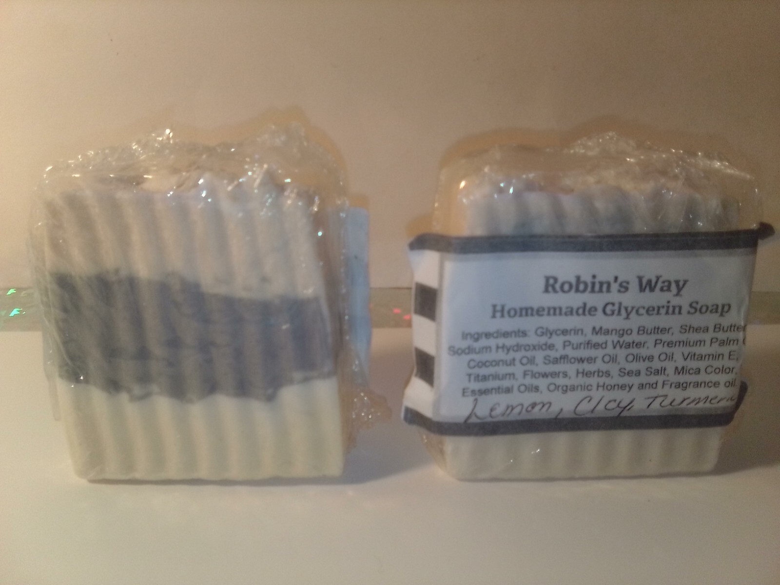 Homemade Turmeric Lemon Shea Butter Bar Soap Glycerin Clay Vitamin E Robin’s Way