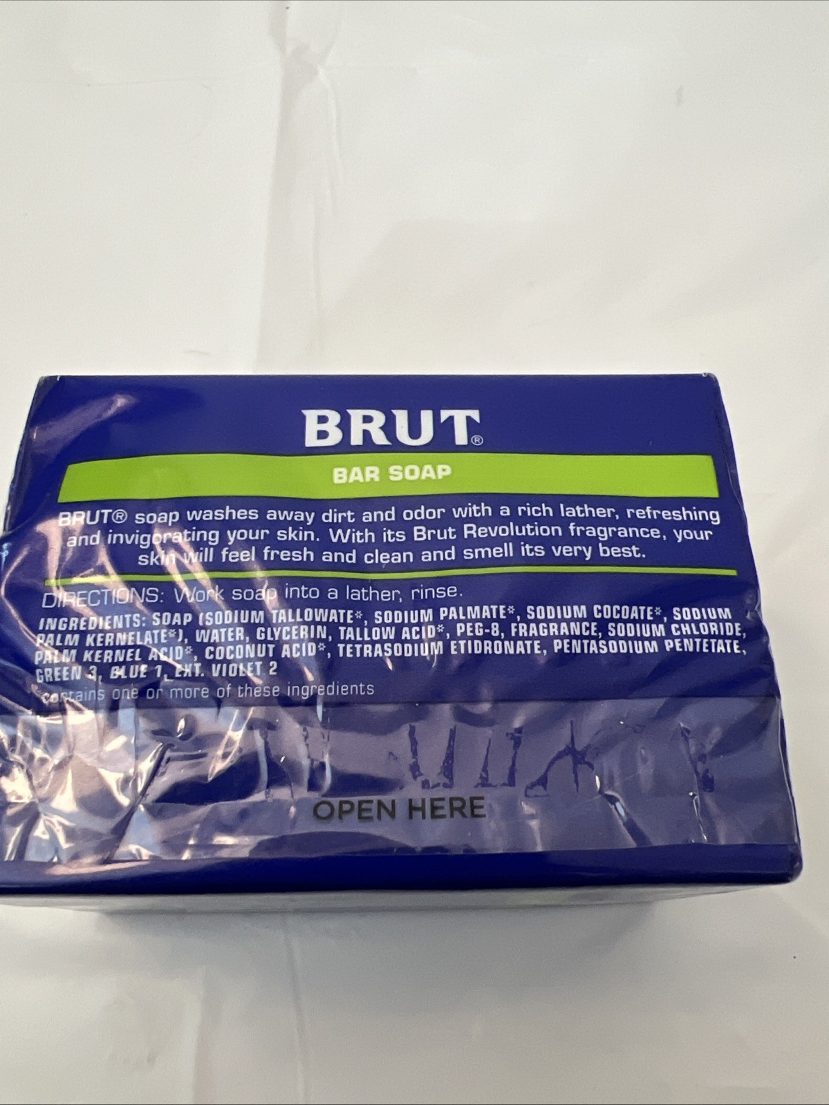 Brut Revolution Fragrance 2 Pack Bar Soap 3.5 oz Each 7 Oz Total NOS 2006 VTG