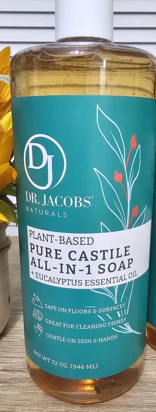 2pk Dr Jacobs Naturals Eucalyptus Oil Pure Castile Plant Based All-in-One Soap