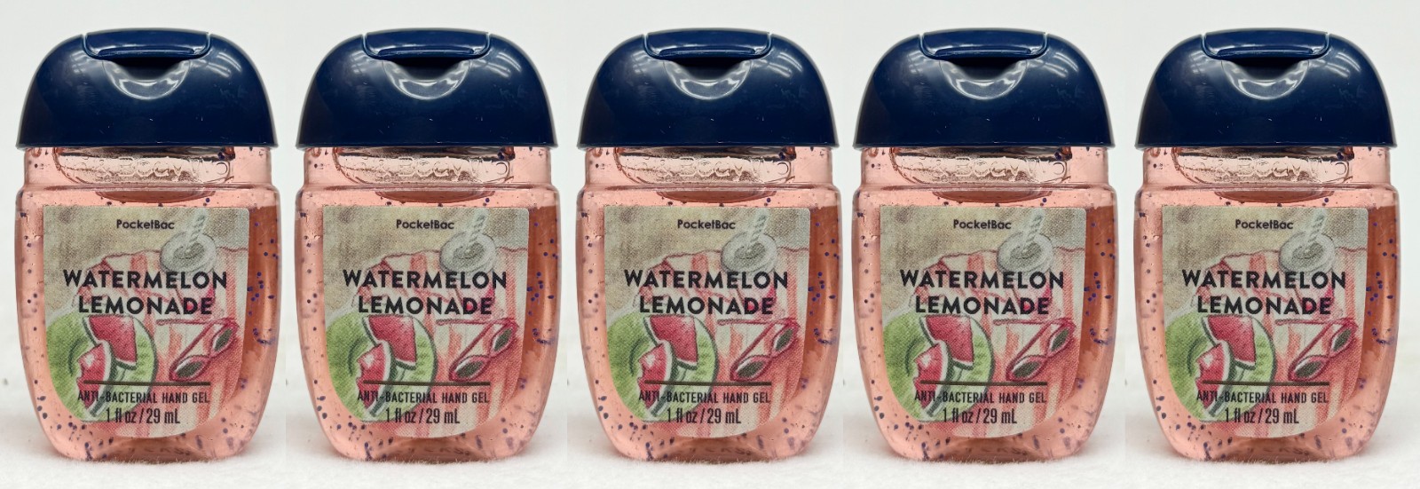 5 Bath Body Works WATERMELON LEMONADE Pocketbac AntiBac Hand Sanitizer Gel