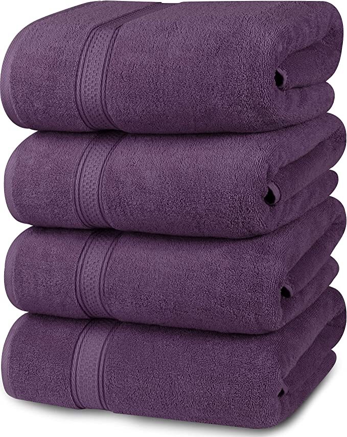 Luxury Bath Towels Pack of 4 27×54 Inches Cotton Soft 600 GSM Utopia Towels
