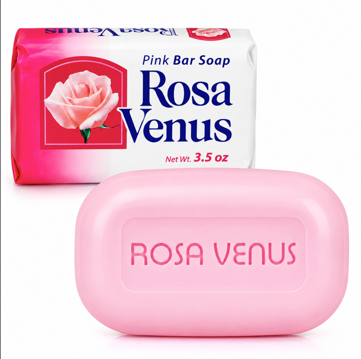 Rosa Venus Pink Bar Soap 3.5 oz Floral Scent Bath Soap – 4 Pack