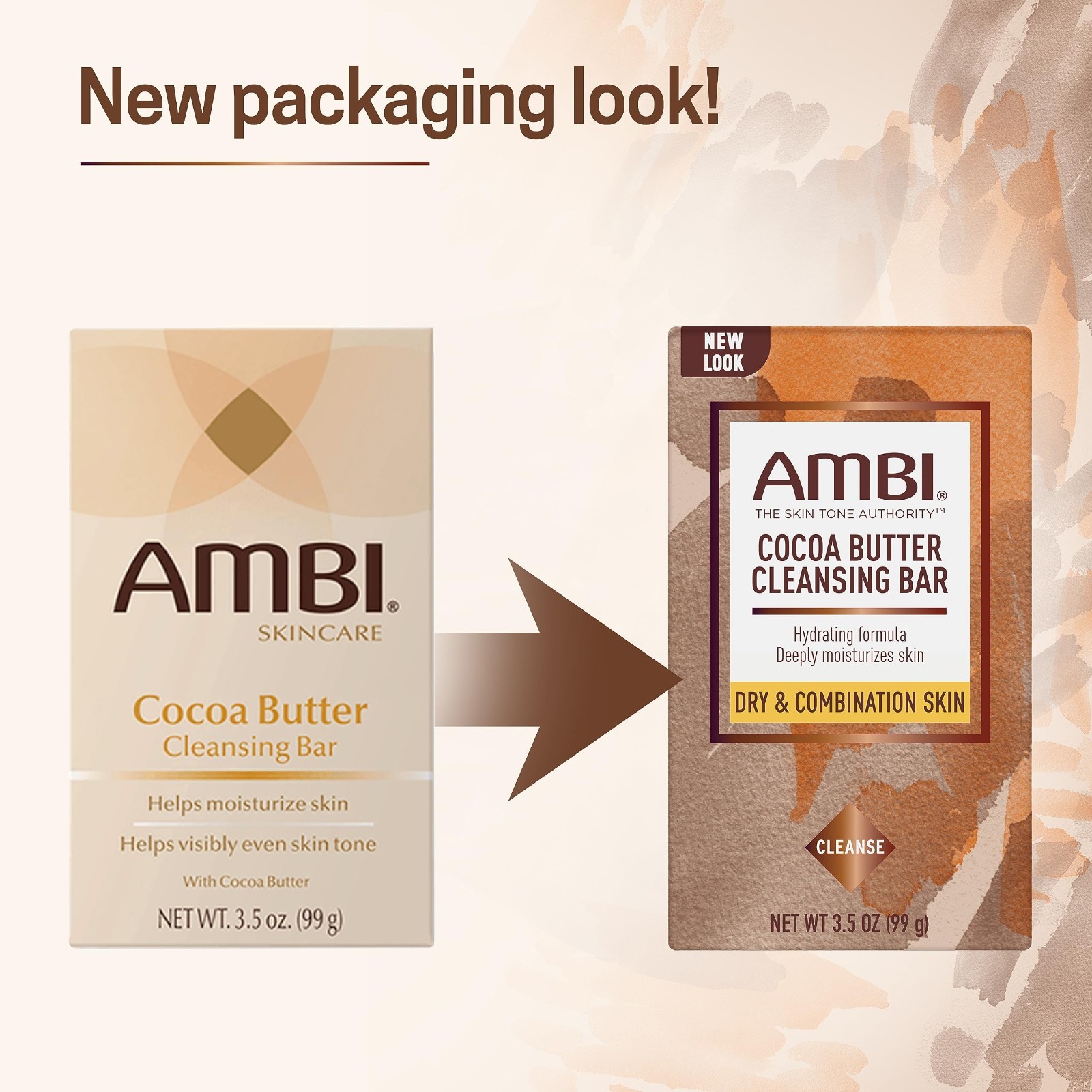3.5 Oz Ambi Skin Care Cleansing Bar Soap with Cocoa Butter 2Pk+1-