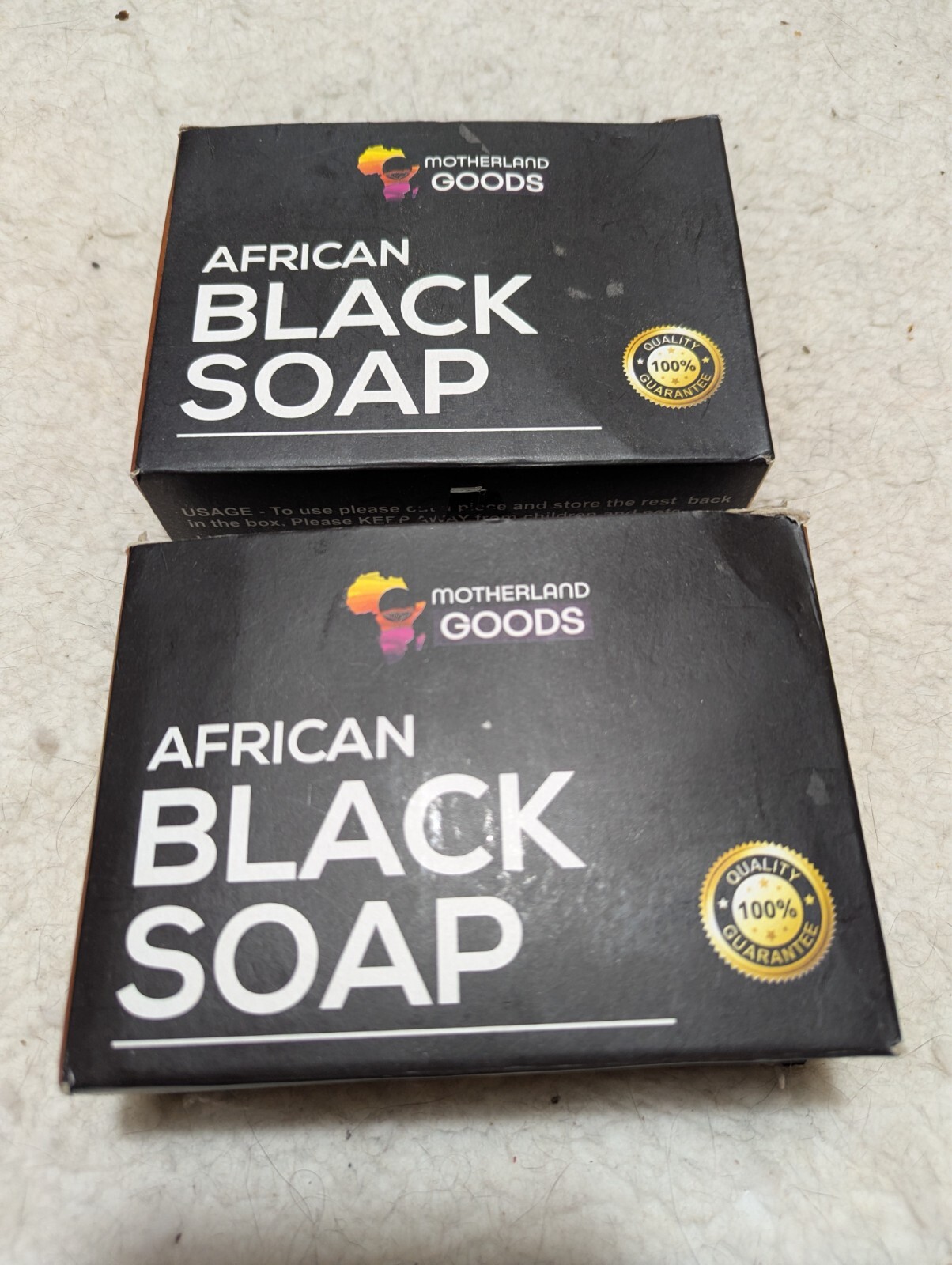 Motherland Goods / African black Soap 16 oz. bar X 2