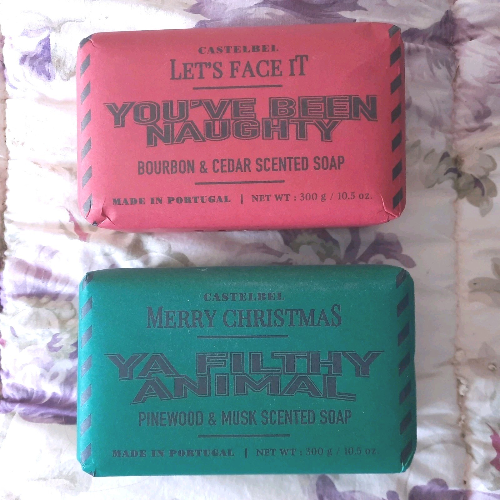 CASTELBEL Holiday Soap Lot You’ve Been Naughty / Ya Filthy Animal 2×10.5oz Bars